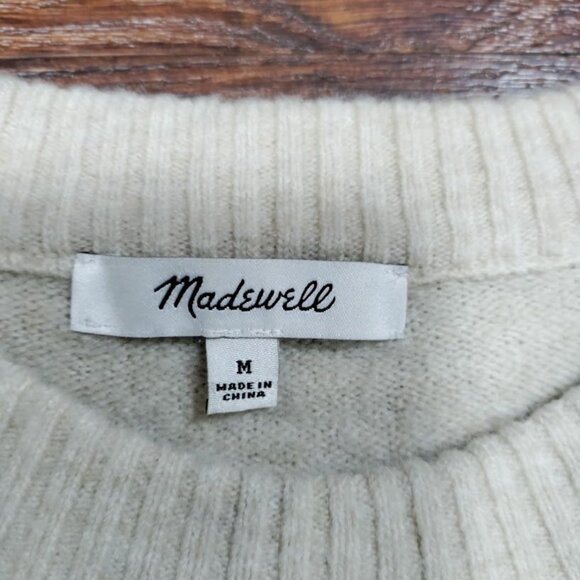 Madewell Beige Wool Alpaca Blend Sundry Destinations Crewneck Sweater Women's M - Picture 6 of 11